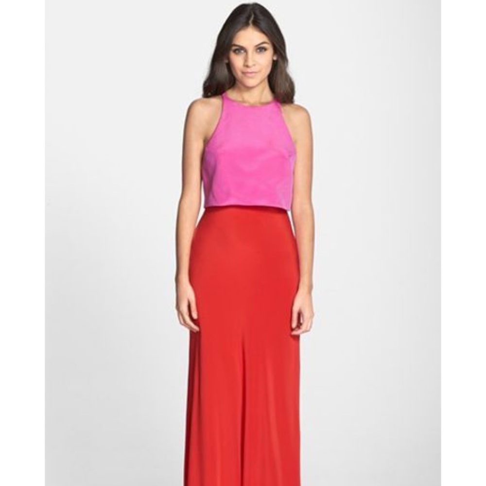 Jill Jill Stuart Women's Popover Two-Tone Gown